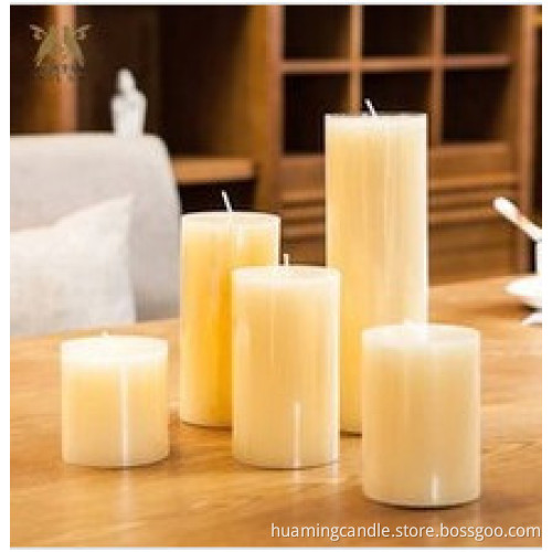 popular flat pillar candles for home/wedding decoration scented candles in bulk